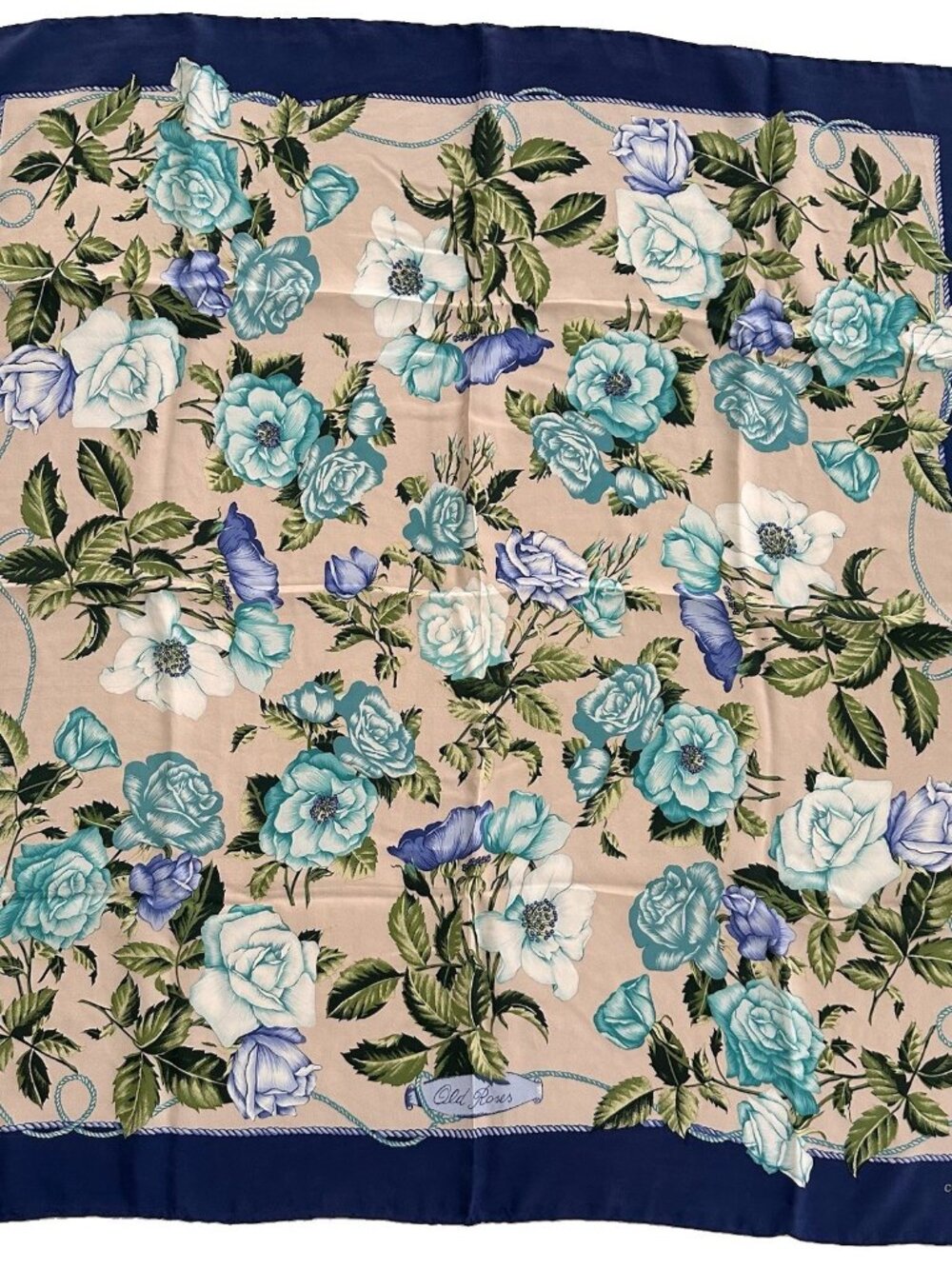 Codello Silk Scarf Old Roses Floral Vintage Italy